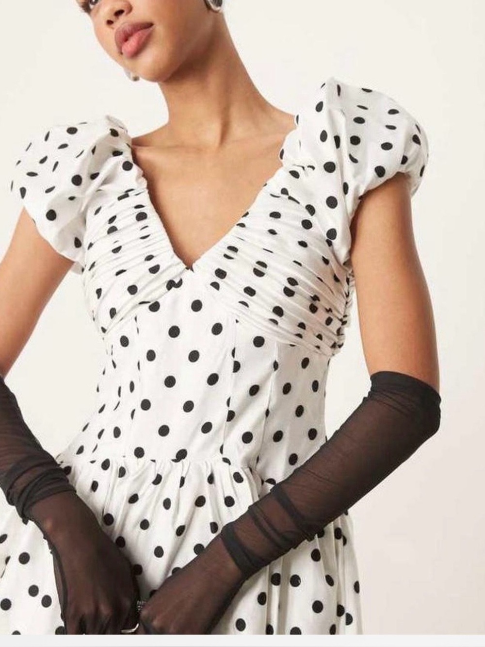 Sister Jane White and black polka dot dress worn once size Large